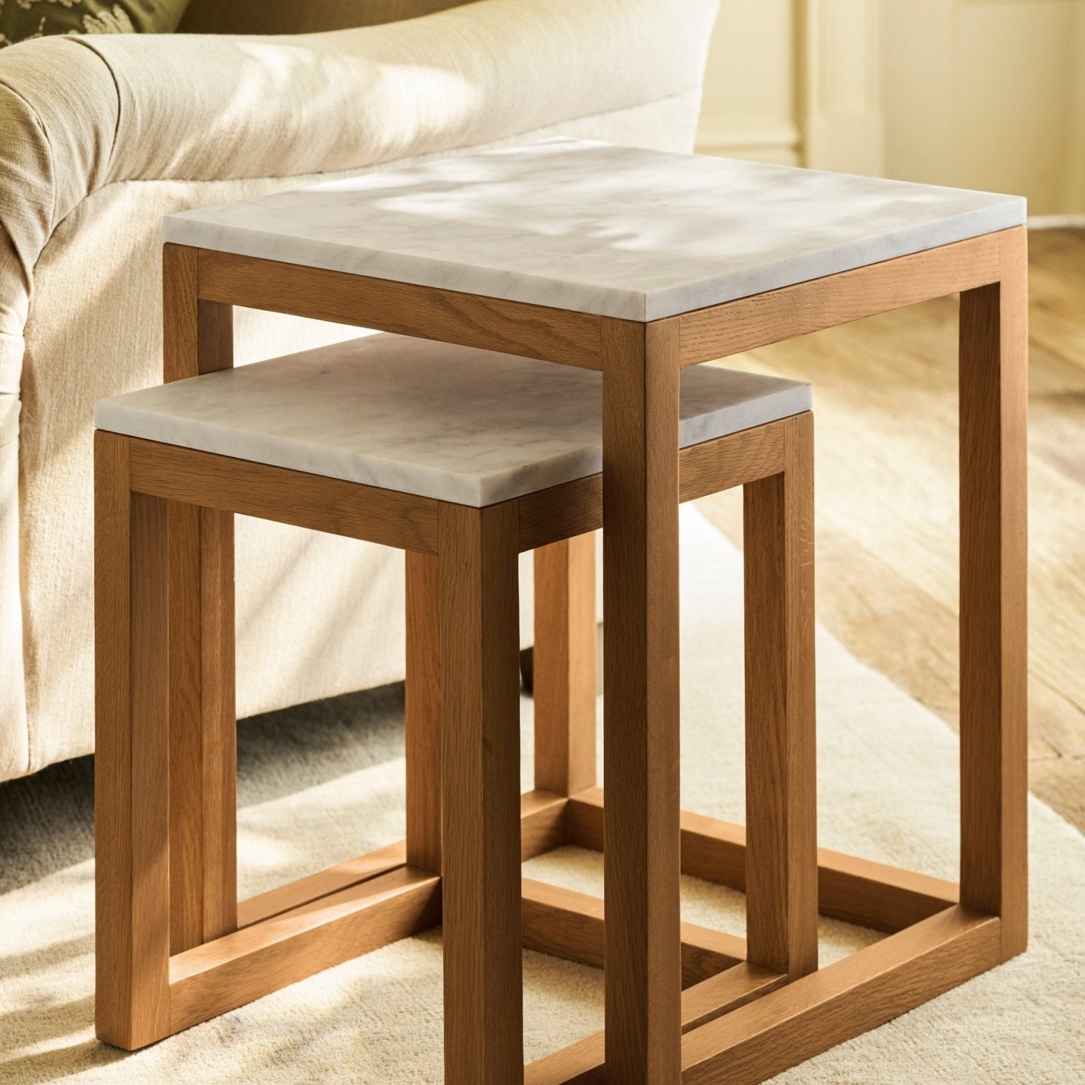 Enstone Set of 2 Nested Side Tables Side Tables - Bokel Home