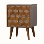 Felix 2 Drawer Bedside Table, Medium - Chestnut Bedside Tables - Bokel Home