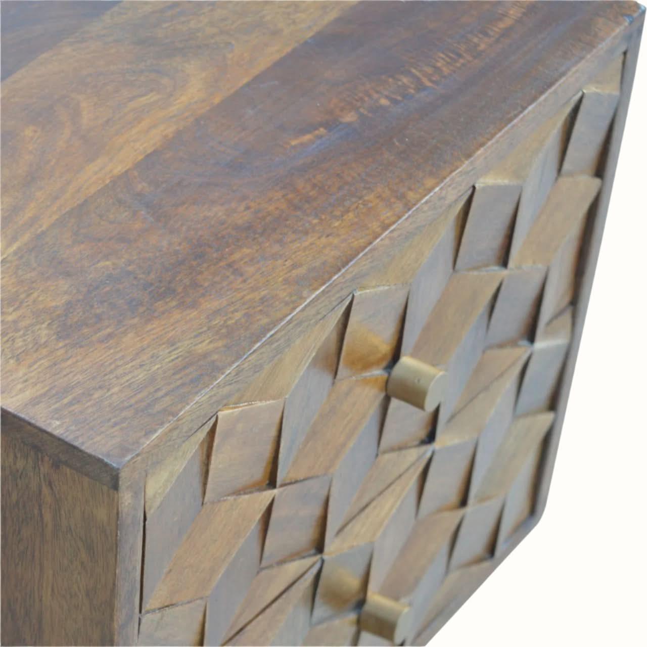 Felix 2 Drawer Bedside Table, Medium - Chestnut Bedside Tables - Bokel Home