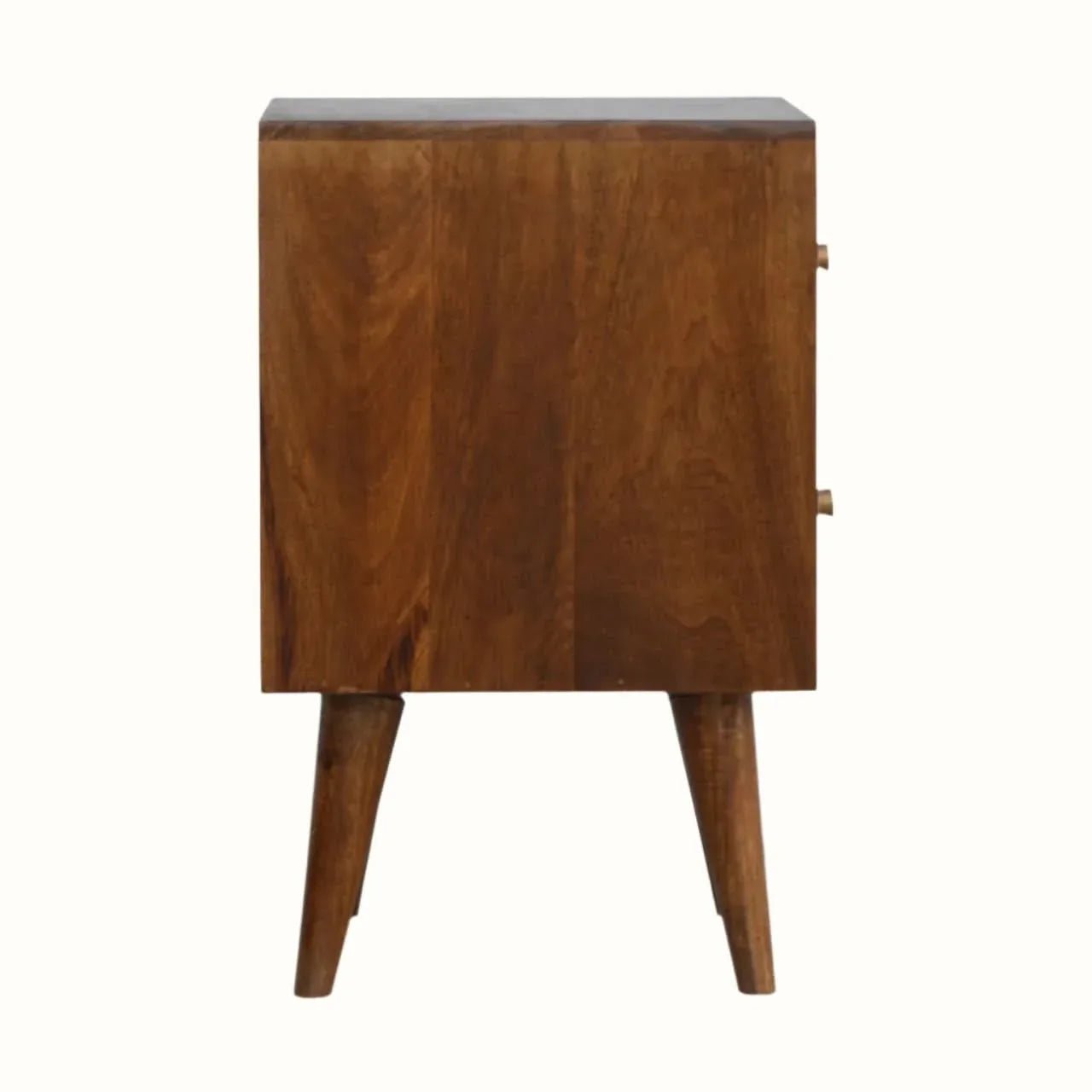 Felix 2 Drawer Bedside Table, Medium - Chestnut Bedside Tables - Bokel Home