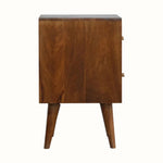 Felix 2 Drawer Bedside Table, Medium - Chestnut Bedside Tables - Bokel Home