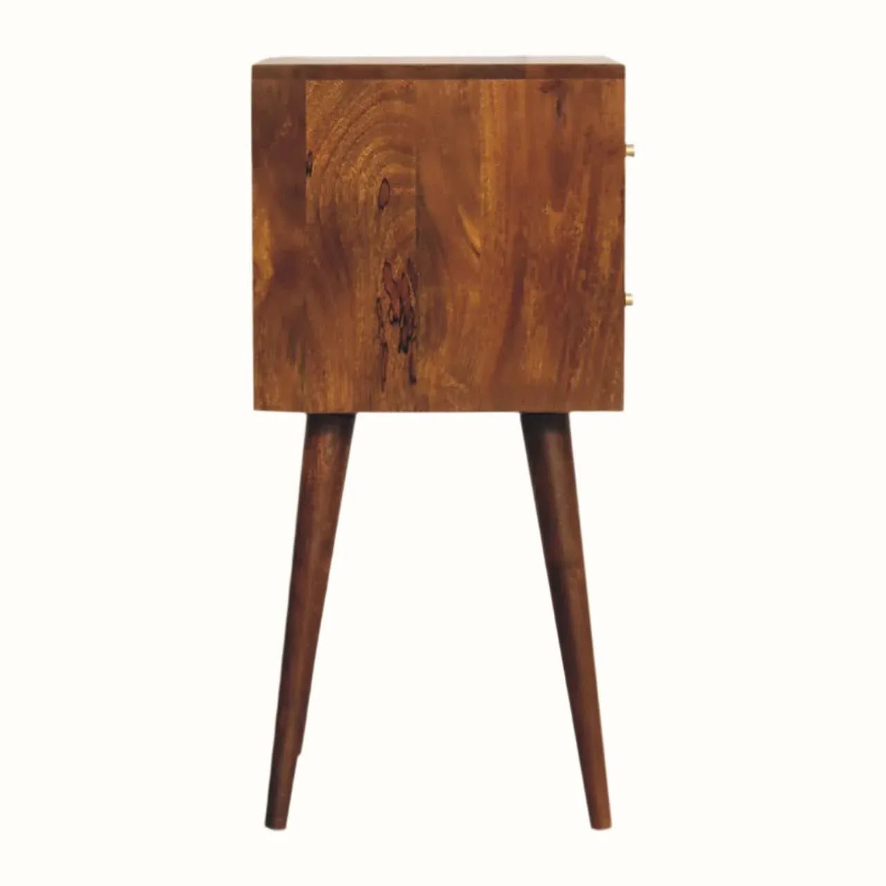 Felix 2 Drawer Bedside Table, Small - Chestnut Bedside Tables - Bokel Home