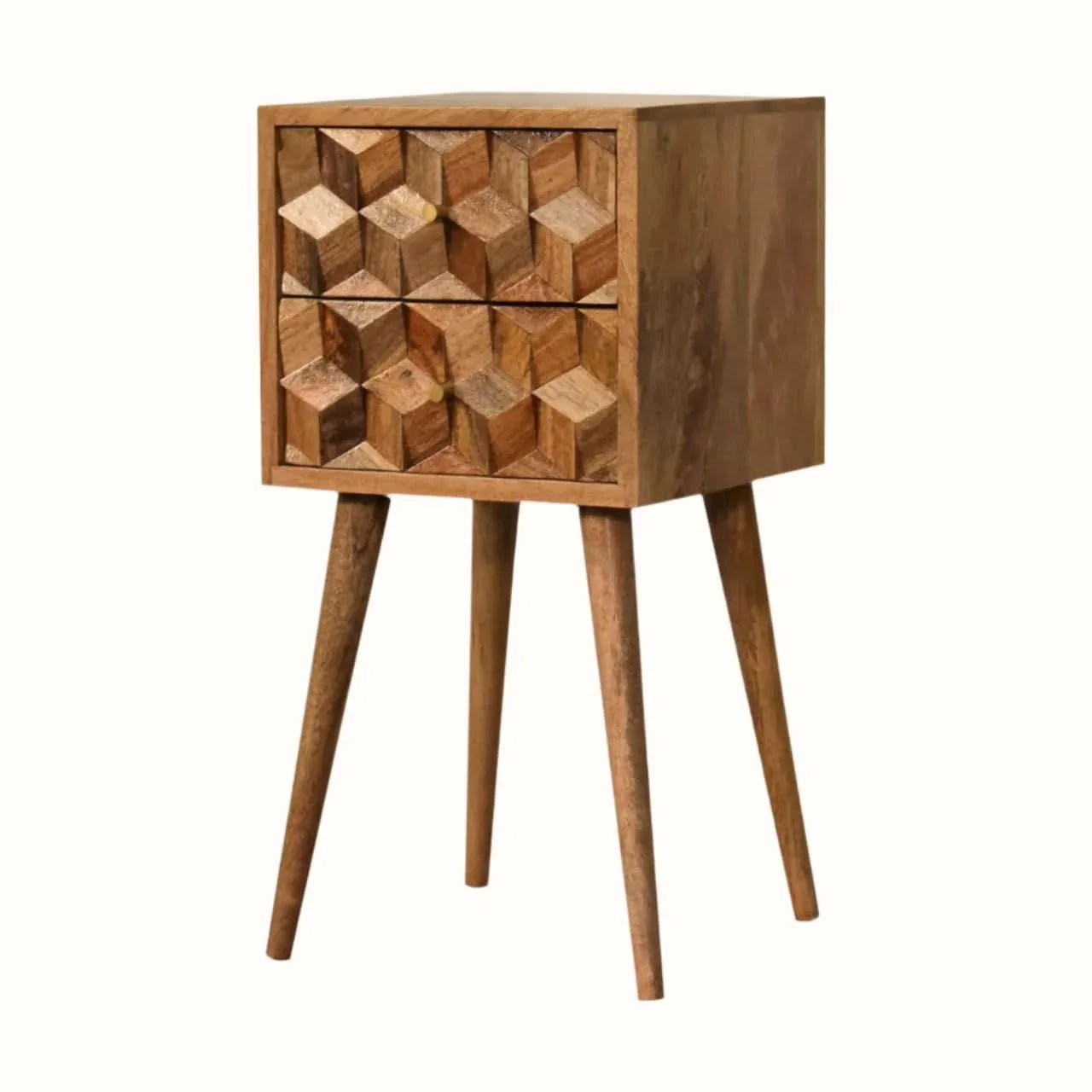 Felix Bedside Table with 2 Drawers, Small - Natural Bedside Tables - Bokel Home