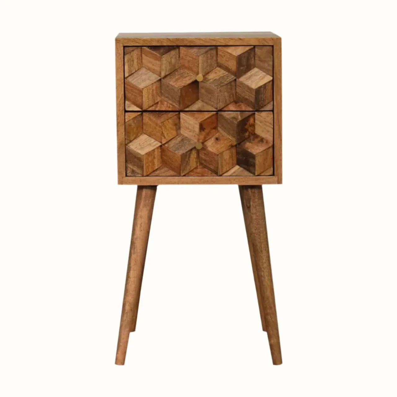 Felix Bedside Table with 2 Drawers, Small - Natural Bedside Tables - Bokel Home