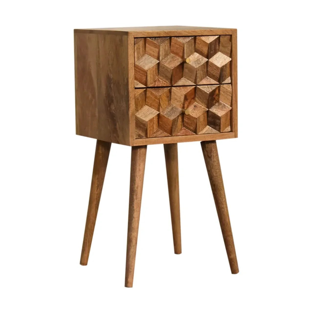 Felix Bedside Table with 2 Drawers, Small - Natural Bedside Tables - Bokel Home