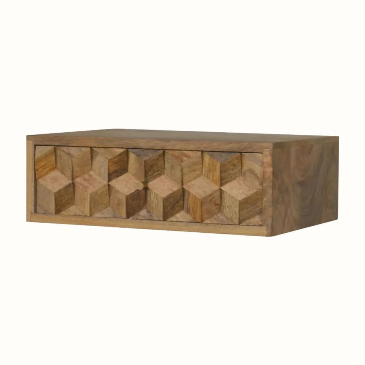Felix Wall Mounted Bedside Table with 1 Drawer - Natural Bedside Tables - Bokel Home