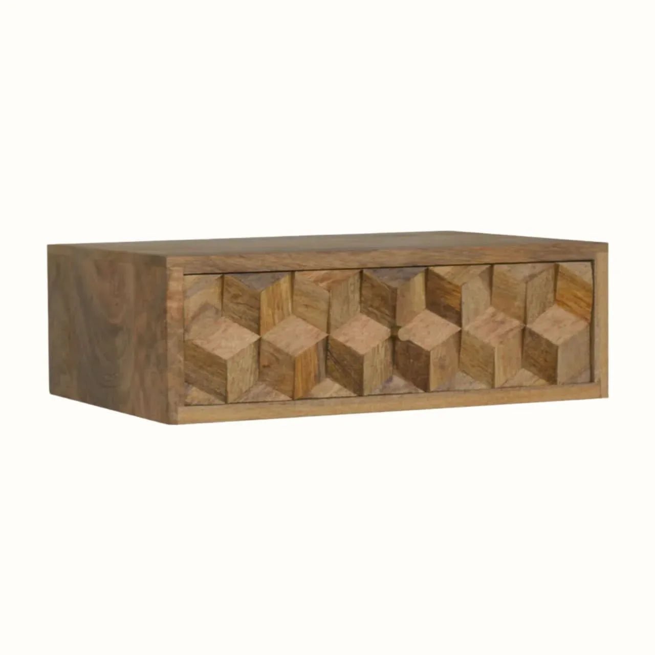 Felix Wall Mounted Bedside Table with 1 Drawer - Natural Bedside Tables - Bokel Home