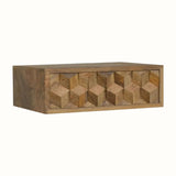 Felix Wall Mounted Bedside Table with 1 Drawer - Natural Bedside Tables - Bokel Home