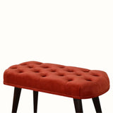 Femia Velvet Bench - Brick Red/Walnut Bench - Bokel Home