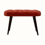 Femia Velvet Bench - Brick Red/Walnut Bench - Bokel Home