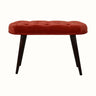 Femia Velvet Bench - Brick Red/Walnut Bench - Bokel Home