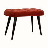 Femia Velvet Bench - Brick Red/Walnut Bench - Bokel Home