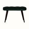 Femia Velvet Bench - Emerald Green/Walnut Bench - Bokel Home