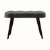 Femia Velvet Bench - Grey/Walnut Bench - Bokel Home