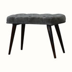 Femia Velvet Bench - Grey/Walnut Bench - Bokel Home