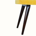 Femia Velvet Bench - Mustard Yellow/Walnut Bench - Bokel Home