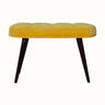Femia Velvet Bench - Mustard Yellow/Walnut Bench - Bokel Home