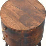 Fernald Circular Bedside - California Walnut Bedside Tables - Bokel Home