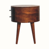 Fernald Circular Bedside - Chestnut Bedside Tables - Bokel Home