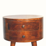 Fernald Circular Bedside - Chestnut Bedside Tables - Bokel Home