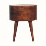 Fernald Circular Bedside - Chestnut Bedside Tables - Bokel Home