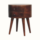 Fernald Circular Bedside - Chestnut Bedside Tables - Bokel Home