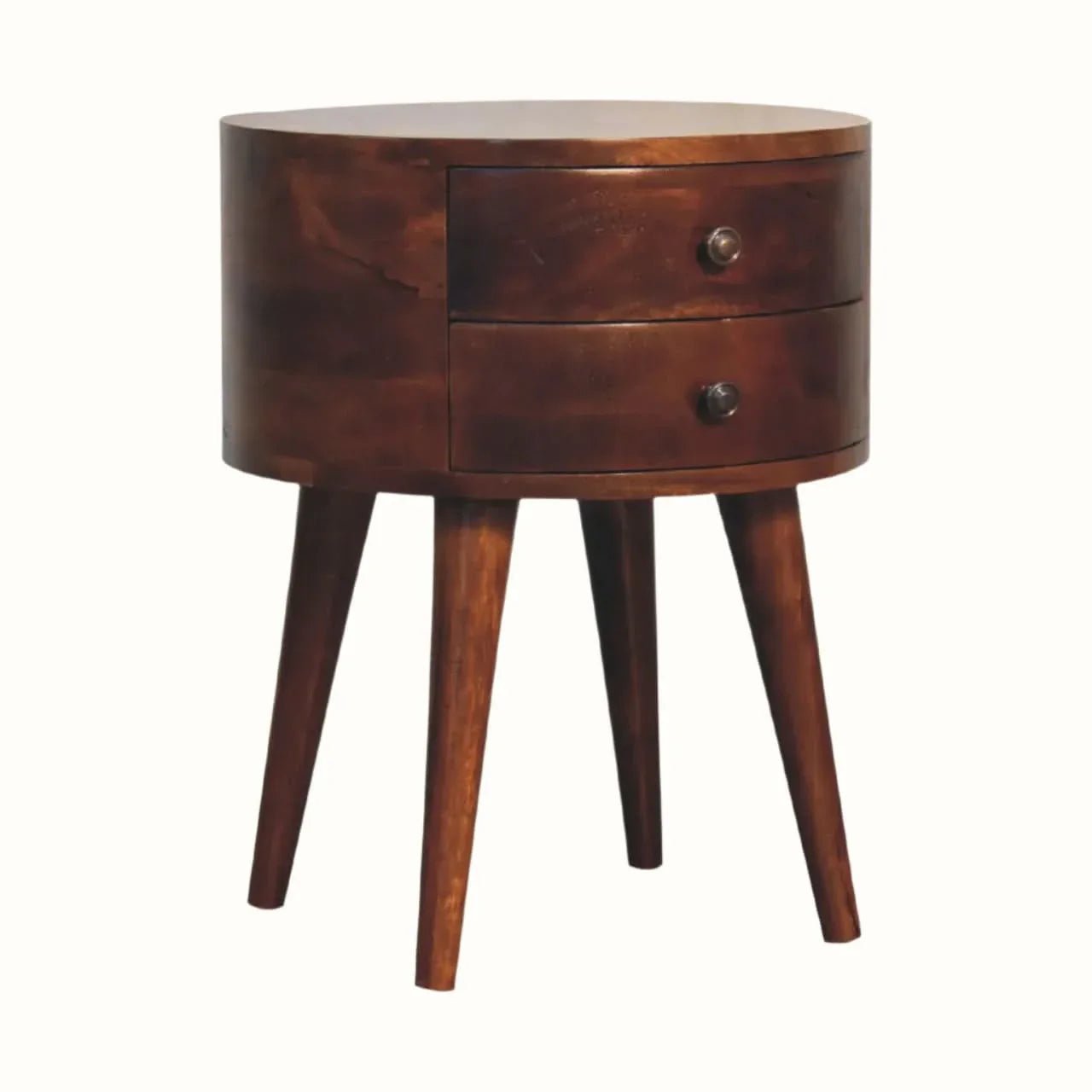 Fernald Circular Bedside - Chestnut Bedside Tables - Bokel Home