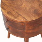 Fernald Circular Bedside - Chestnut Bedside Tables - Bokel Home