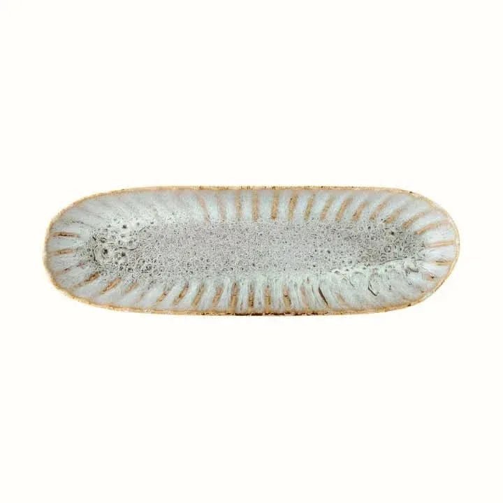 Fleur Blue Stoneware Serving Plate by Bloomingville Decorative Bowls & Trays - Bokel Home