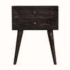 Fogel 2 Drawer Bedside Table, Medium - Ash Black Bedside Tables - Bokel Home