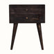 Fogel 2 Drawer Bedside Table, Medium - Ash Black Bedside Tables - Bokel Home