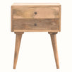 Fogel 2 Drawer Bedside Table, Medium - Natural Bedside Tables - Bokel Home