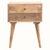 Fogel 2 Drawer Bedside Table, Medium - Natural Bedside Tables - Bokel Home