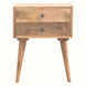 Fogel 2 Drawer Bedside Table, Medium - Natural Bedside Tables - Bokel Home
