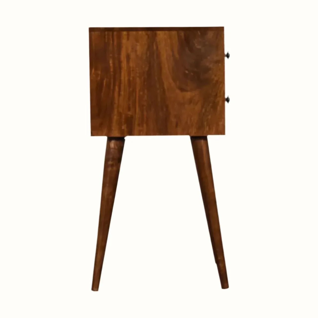 Fogel 2 Drawer Bedside Table, Mini - Chestnut Bedside Tables - Bokel Home