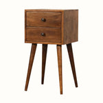 Fogel 2 Drawer Bedside Table, Mini - Chestnut Bedside Tables - Bokel Home