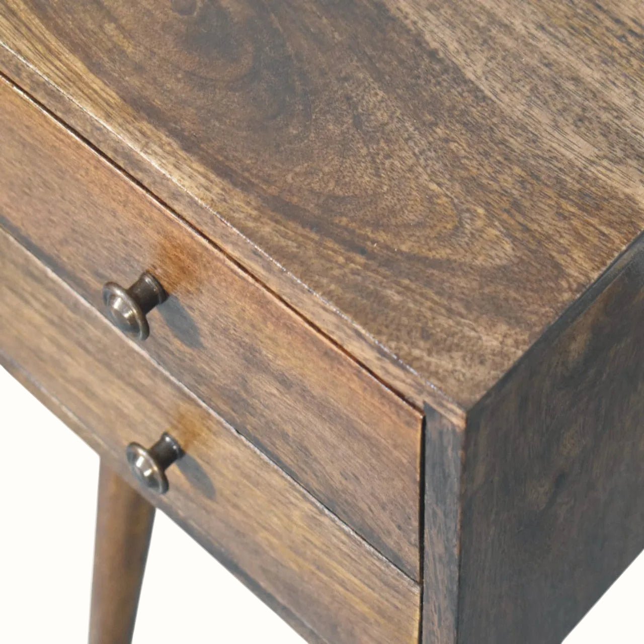 Fogel 2 Drawer Bedside Table, Mini - Classic Grey Bedside Tables - Bokel Home