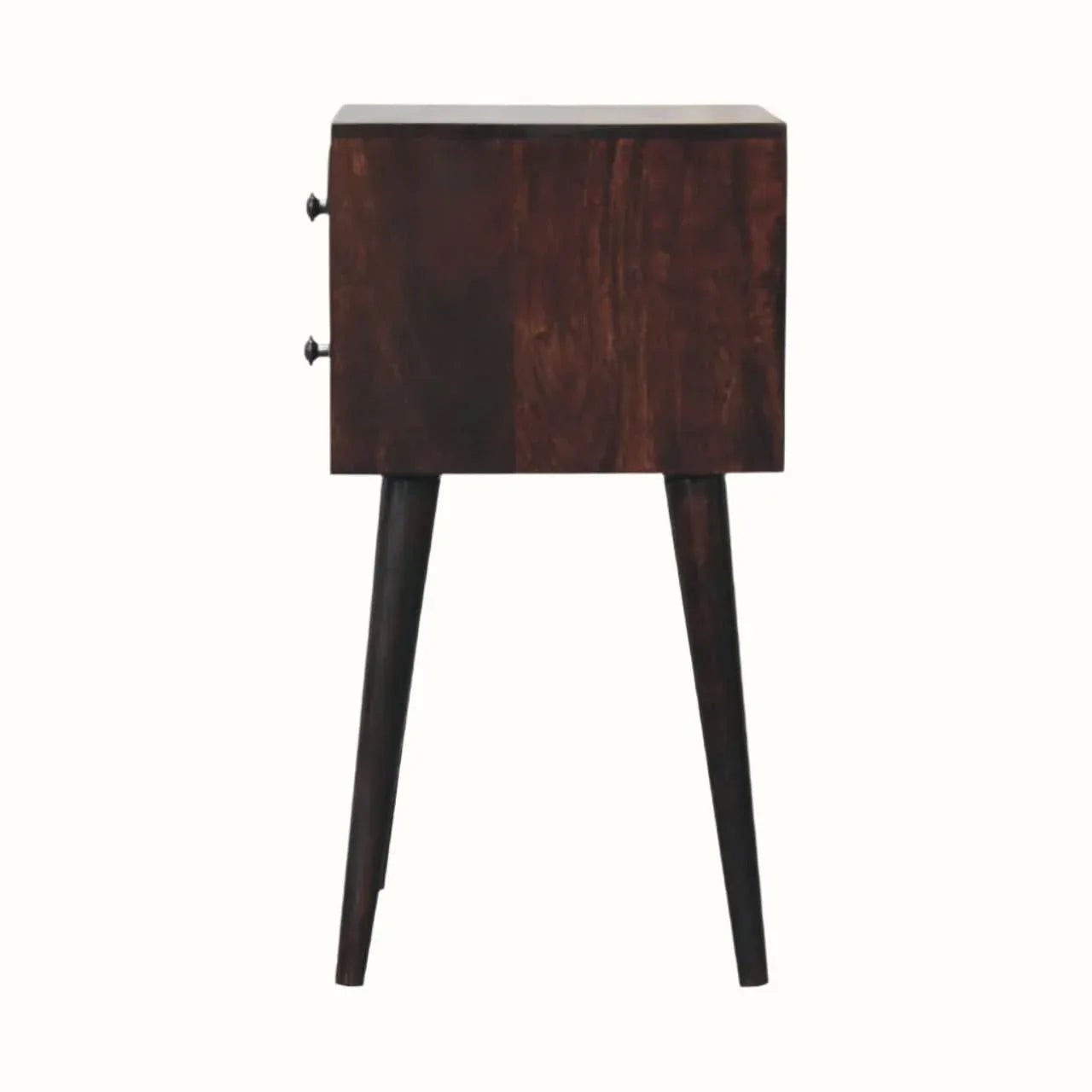 Fogel 2 Drawer Bedside Table, Mini - Light Walnut Bedside Tables - Bokel Home