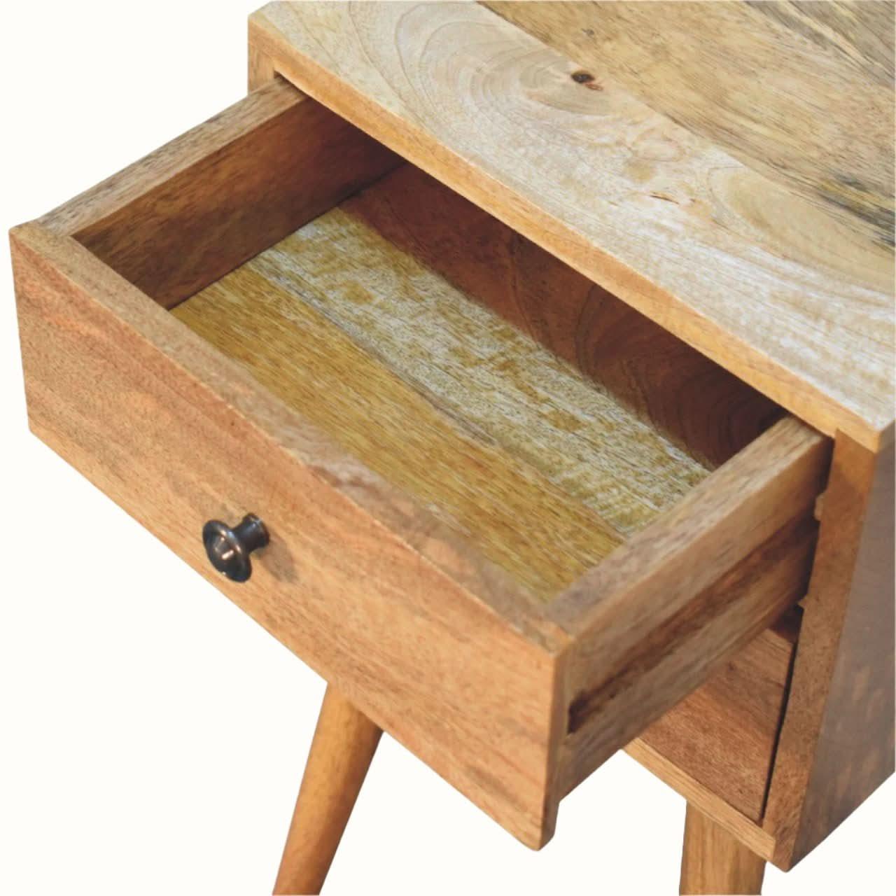 Fogel 2 Drawer Bedside Table, Mini - Natural Bedside Tables - Bokel Home