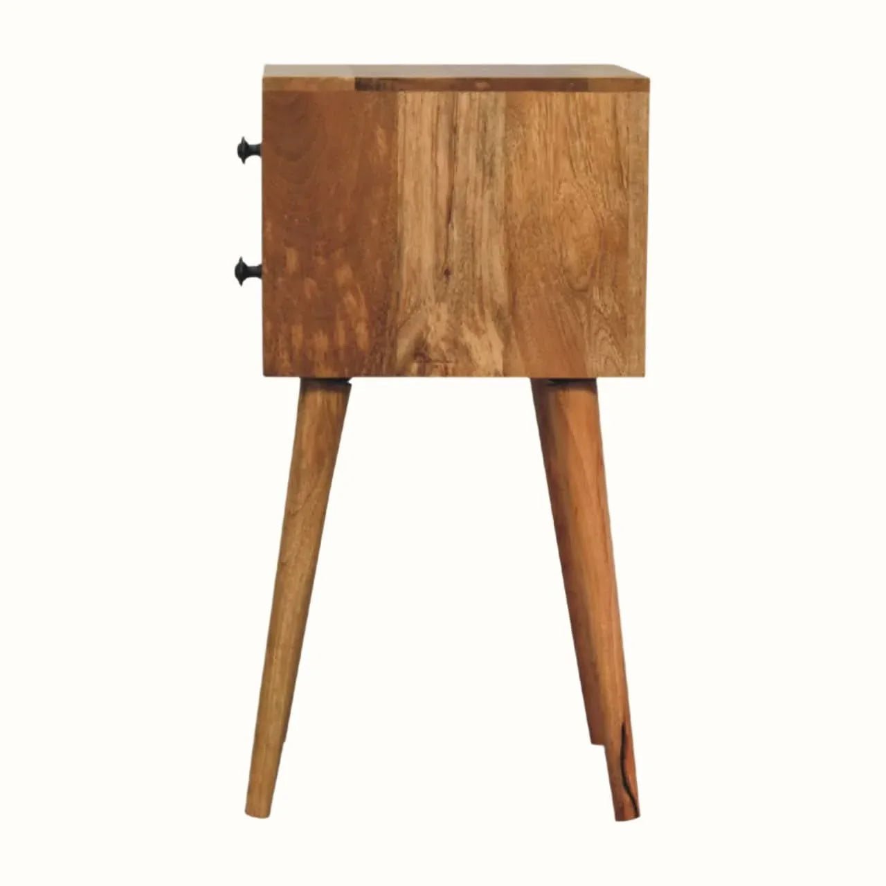 Fogel 2 Drawer Bedside Table, Mini - Natural Bedside Tables - Bokel Home
