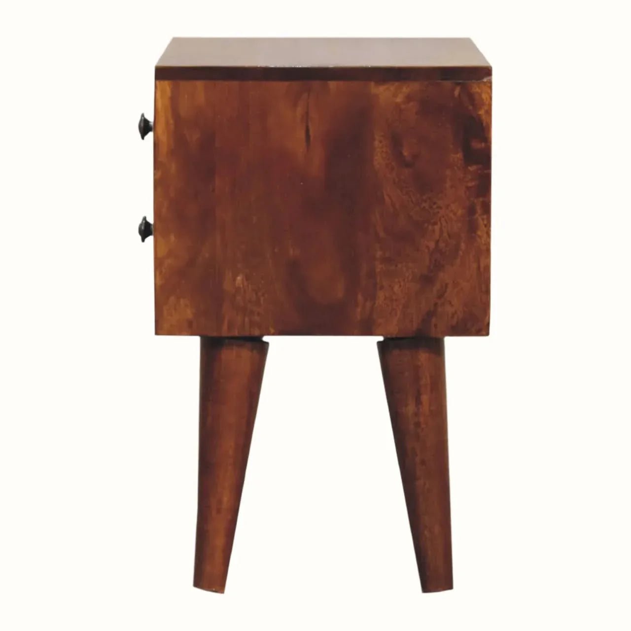 Fogel 2 Drawer Bedside Table, Small - Chestnut Bedside Tables - Bokel Home