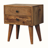 Fogel 2 Drawer Bedside Table, Small - Natural Bedside Tables - Bokel Home