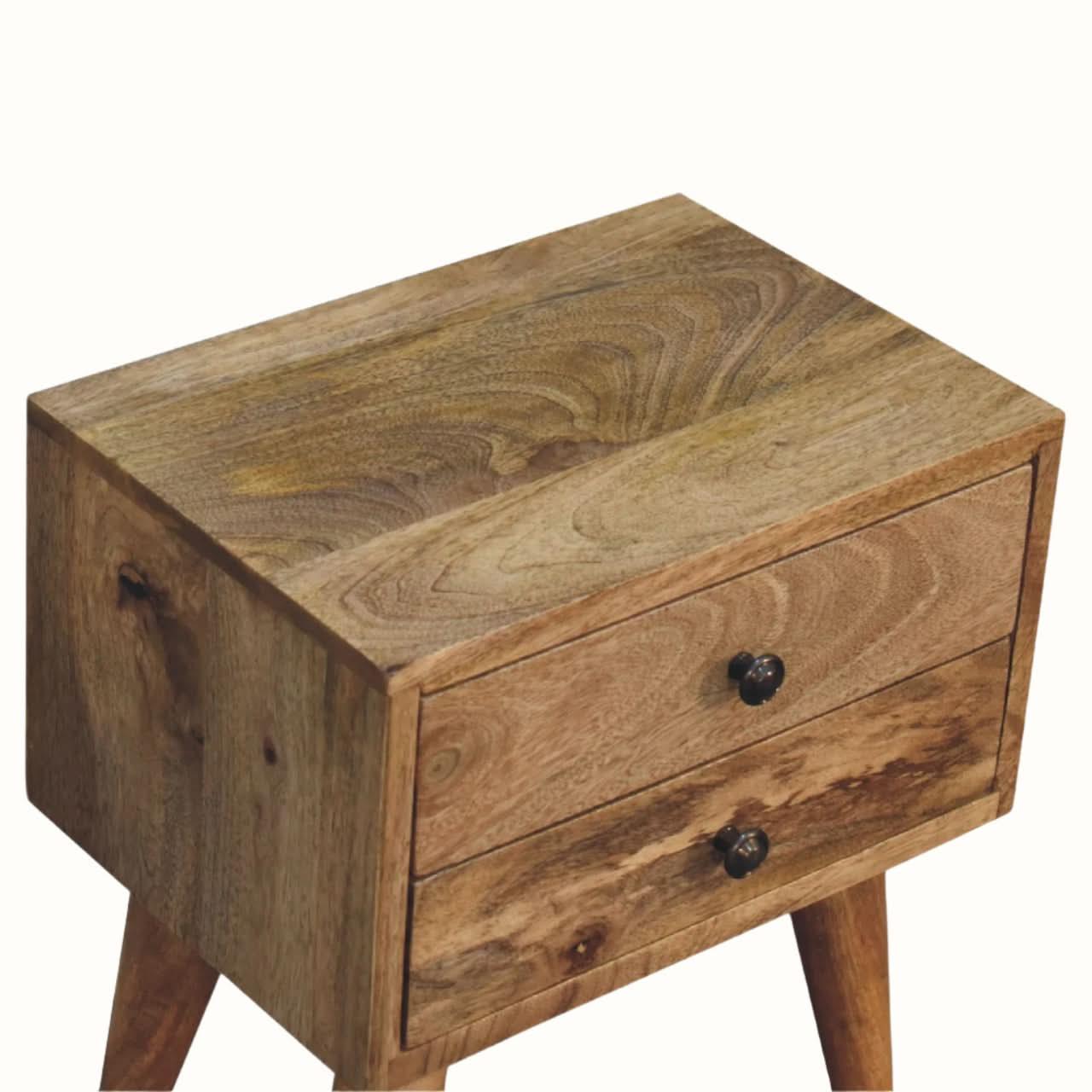 Fogel 2 Drawer Bedside Table, Small - Natural Bedside Tables - Bokel Home