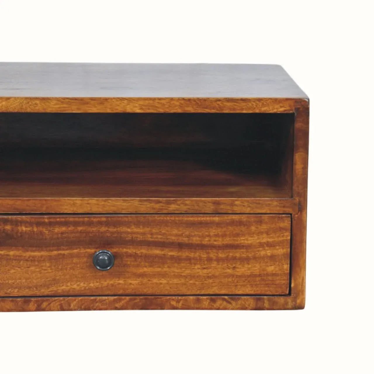Fogel 2 Drawer Open Floating Console Table - Chestnut Console Tables - Bokel Home