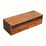 Fogel 2 Drawer Open Floating Console Table - Chestnut Console Tables - Bokel Home