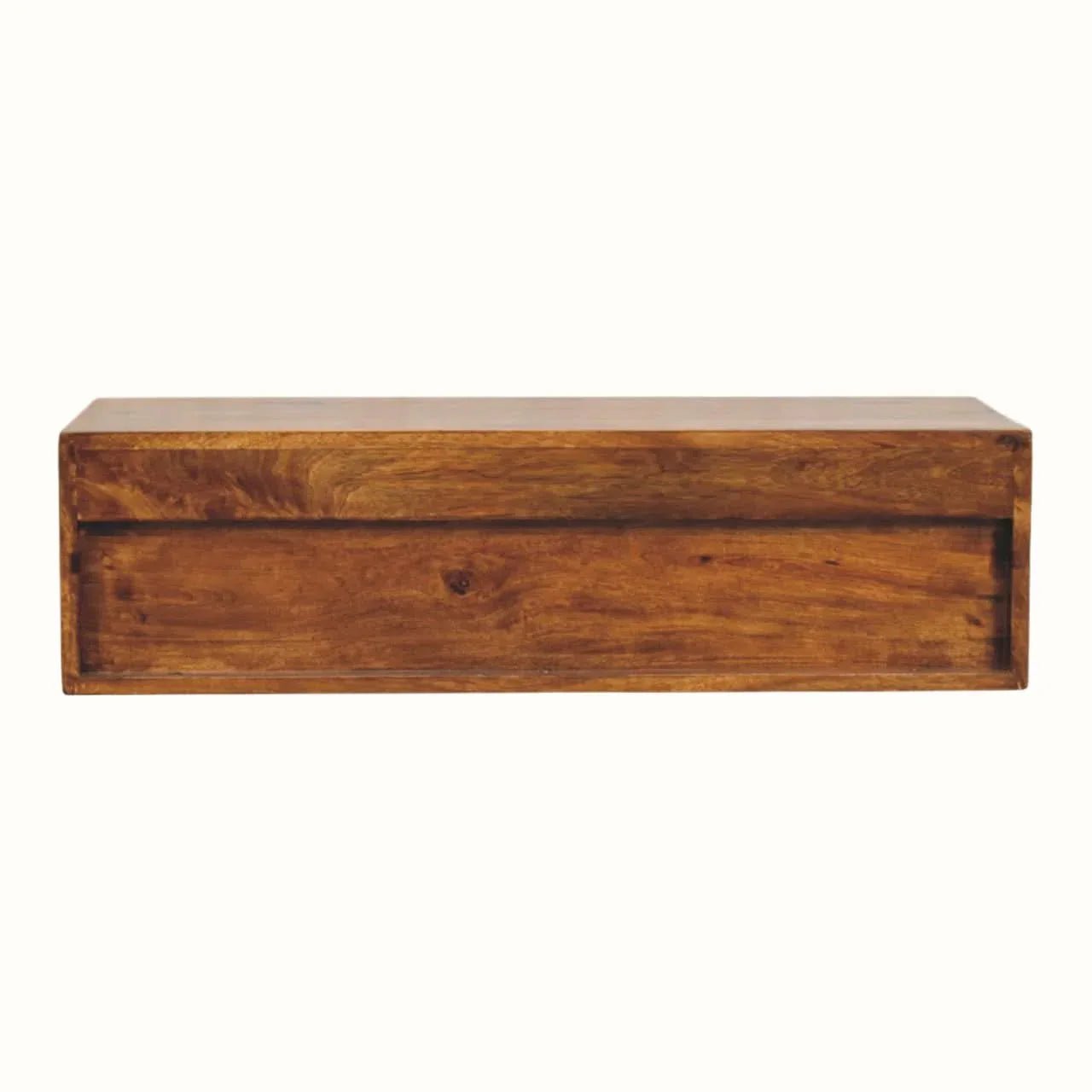 Fogel 2 Drawer Open Floating Console Table - Chestnut Console Tables - Bokel Home