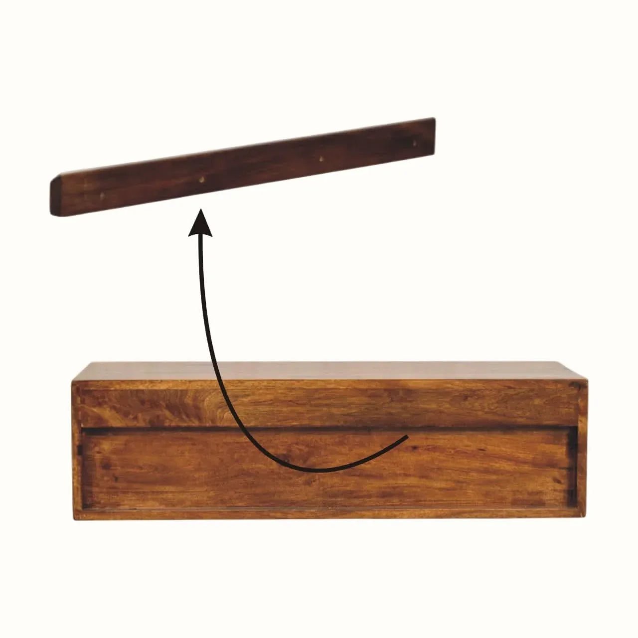 Fogel 2 Drawer Open Floating Console Table - Chestnut Console Tables - Bokel Home