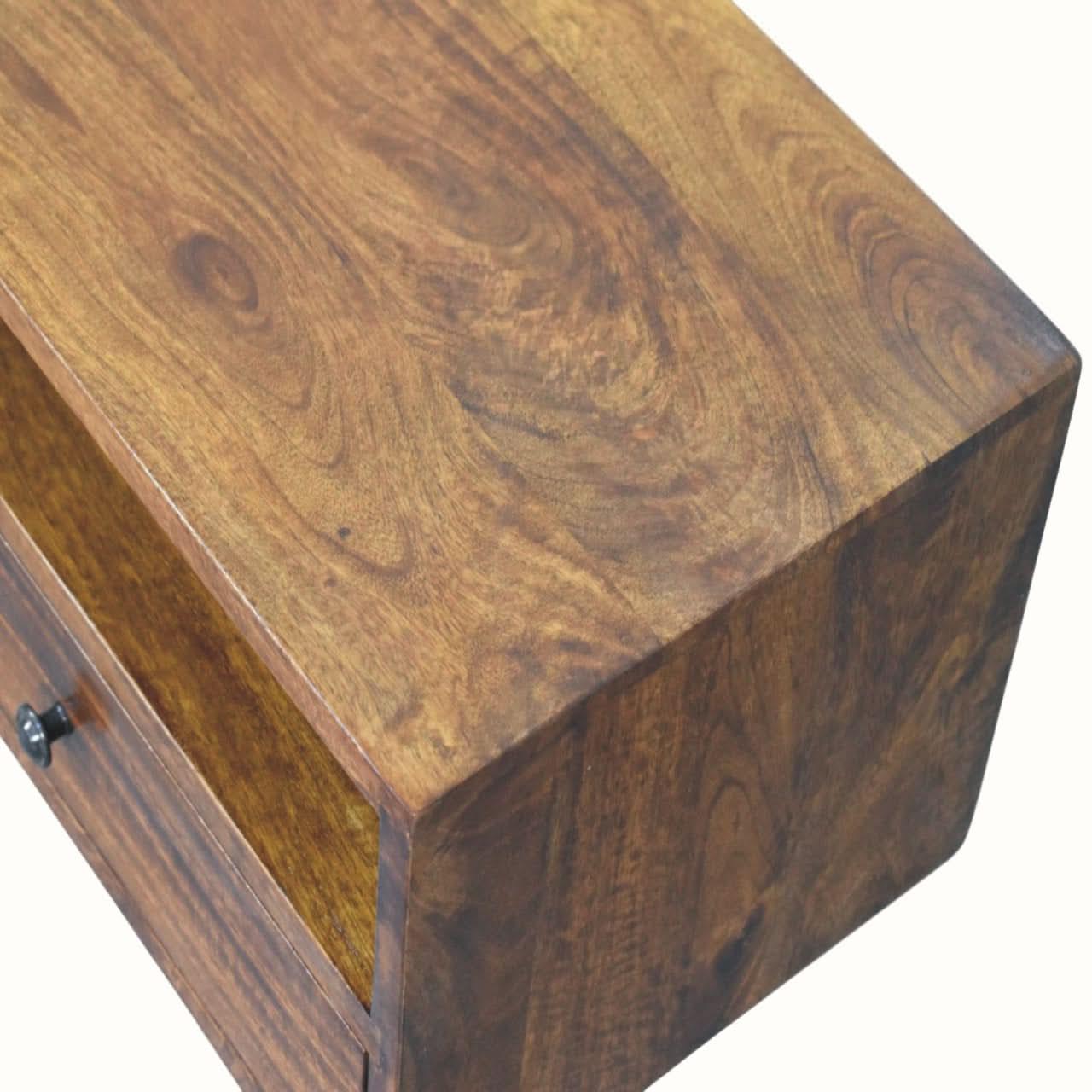 Fogel 2 Drawer Open Wall Mounted Console Table - Chestnut Console Tables - Bokel Home