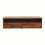 Fogel 2 Drawer Open Wall Mounted Console Table - Chestnut Console Tables - Bokel Home