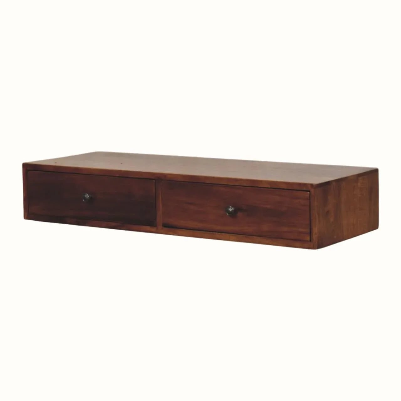 Fogel 2 Drawer Wall Mounted Console Table - Chestnut Console Tables - Bokel Home
